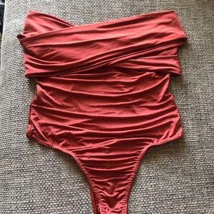 Missguided Cross detail silky bodysuit